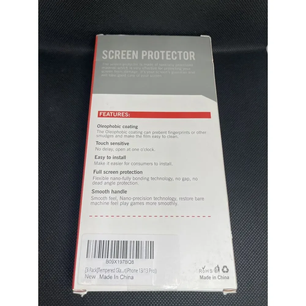 x3 Apple iPhone (13/13 Pro) Glass Screen Protector Ultra Thin Tempered NWT